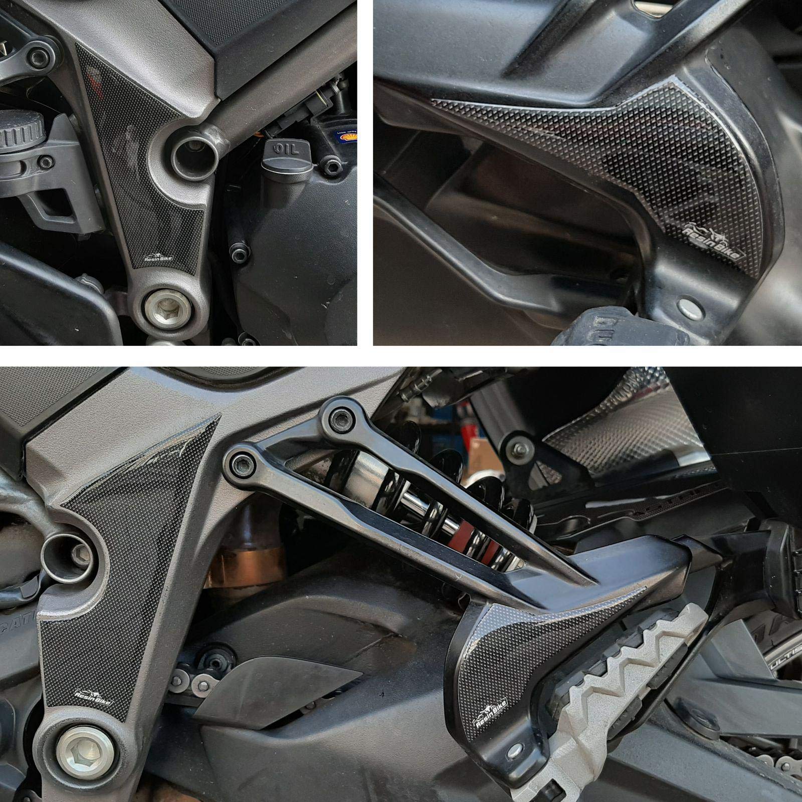 Resin Bike Aufkleber für Motorrad Kompatibel mit Ducati Multistrada 950 2018 2020. Einstiegsleistenschutz vor Stößen und Kratzern. 3D-Harzklebstoff - Stickers - Made in Italy von Resin Bike