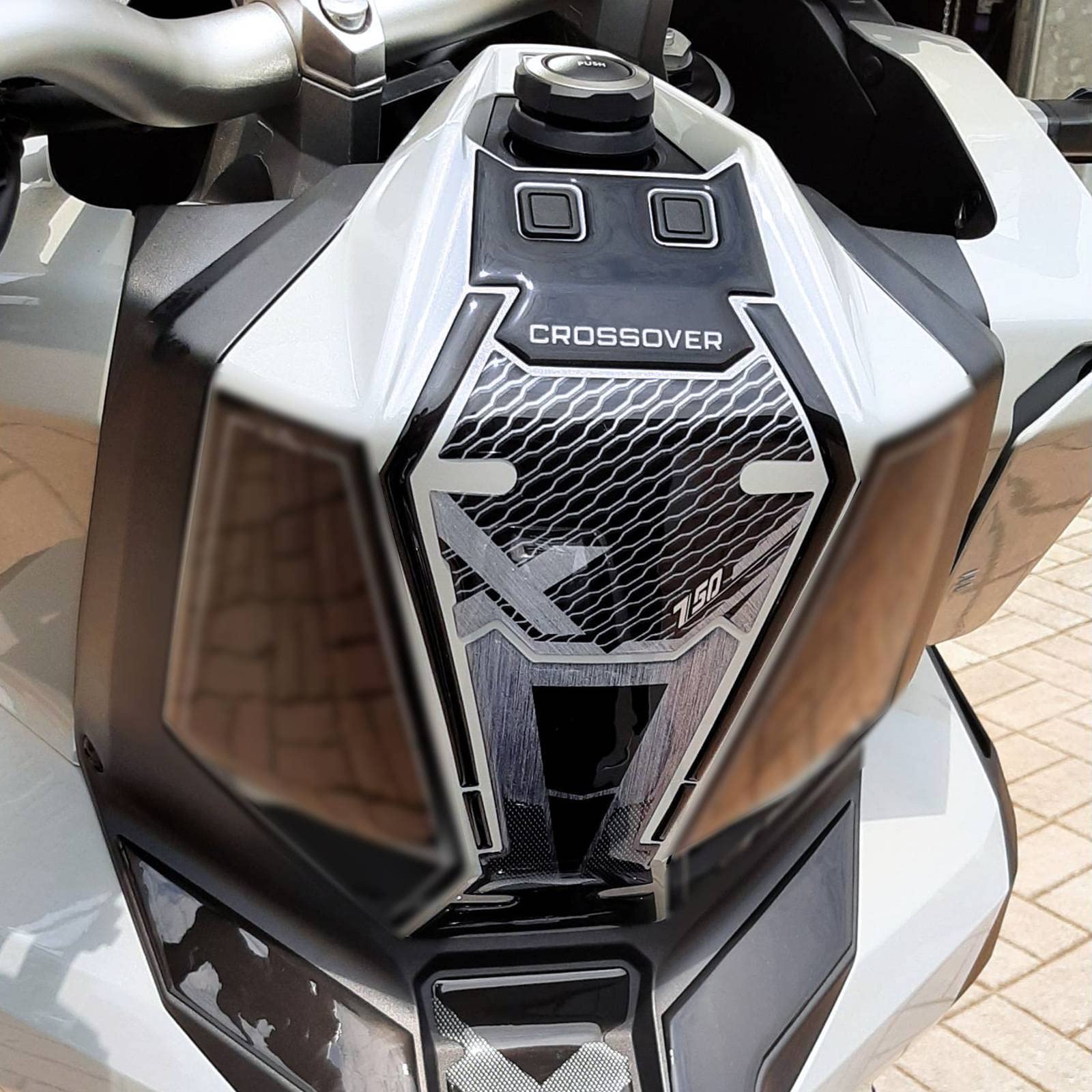 Resin Bike Aufkleber für Motorrad Kompatibel mit Honda X-ADV 750 2021. Mittelschutzgitterschutz und Zündschutz vor Stößen und Kratzern. 3D-Harzklebstoff – Stickers - Made in Italy von Resin Bike