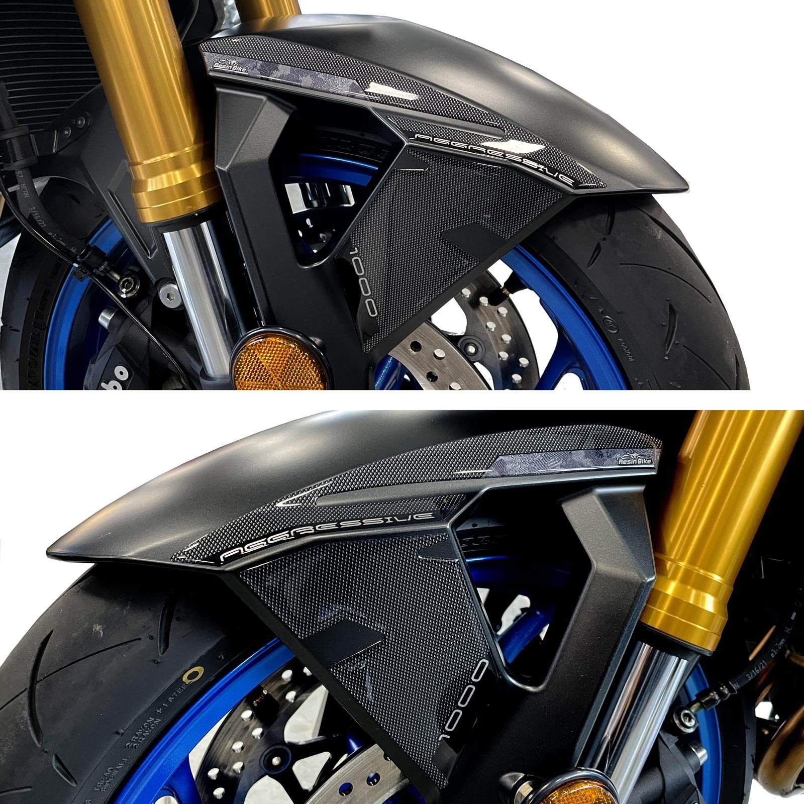 Resin Bike Aufkleber für Motorrad Kompatibel mit Suzuki GSX-S 1000 2021 2022 Blau Miami. Kotflügelschutz vor Stößen und Kratzern. 3D-Harzklebstoff - Stickers - Made in Italy von Resin Bike