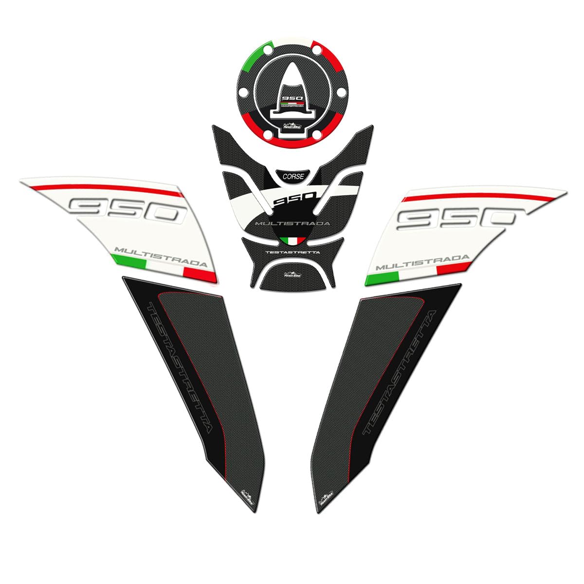 Resin Bike Kit Aufkleber Kompatibel Mit Ducati Multistrada 950 2018-2020. Schutz Motorrad Tank-Schutzfolie vor Stößen und Kratzern. Kit Aufklebersatz 3D-Harzklebstoff - Stickers Made in Italy Resin Bike Kit Aufkleber Kompatibel Mit Ducati Multistrada 950 2018-2020. Schutz Motorrad Tank-Schutzfolie vor Stößen und Kratzern. Kit Aufklebersatz 3D-Harzklebstoff - Stickers Made in Italy von Resin Bike