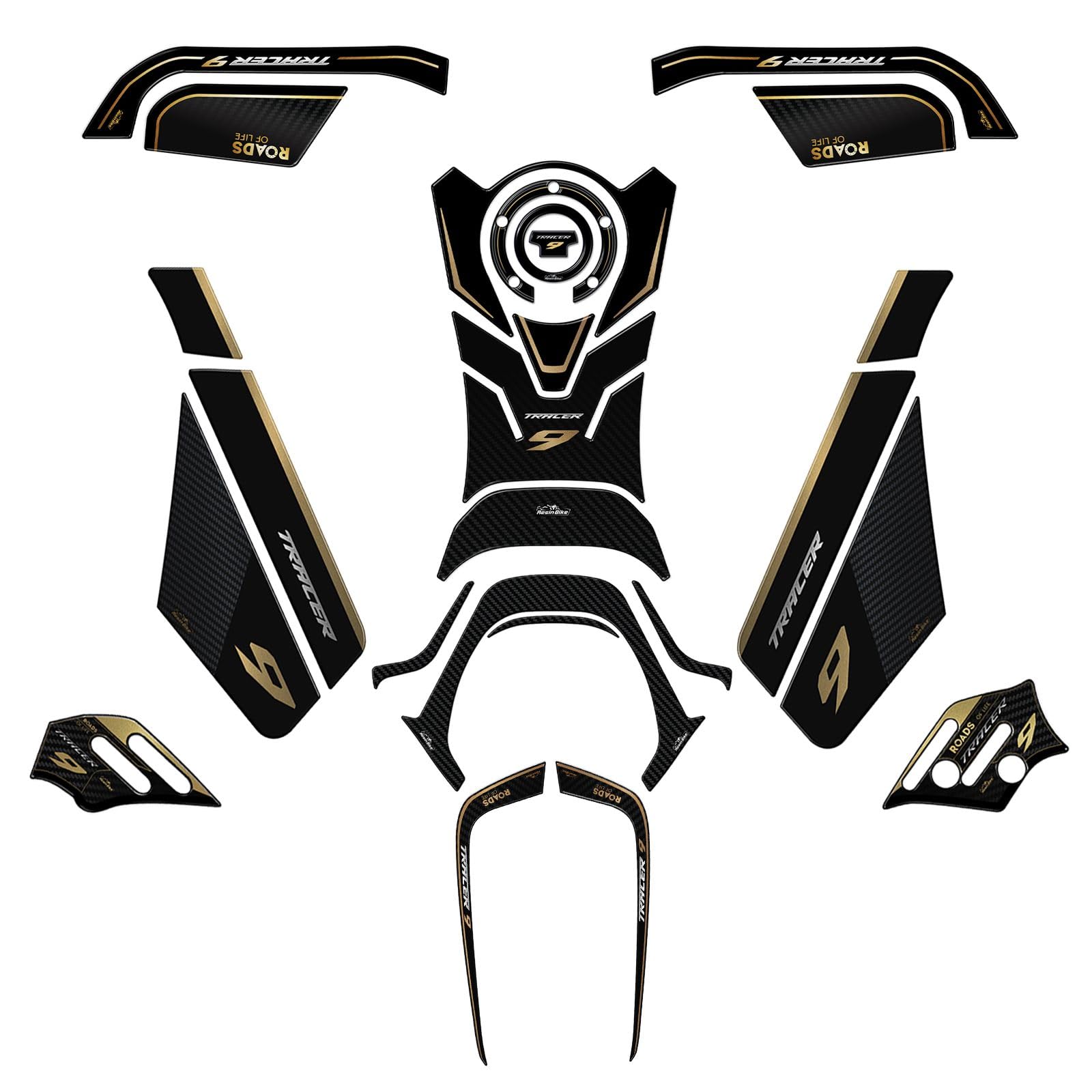 Resin Bike Kit Aufkleber Motorrad Kompatibel Mit Yamaha Tracer 9-9 GT 2021-2024 Gold. Schutz Motorrad Tank-Schutzfolie vor Stößen und Kratzern. Kit Aufklebersatz 3D-Harzklebstoff - Stickers Resin Bike Kit Aufkleber Motorrad Kompatibel Mit Yamaha Tracer 9-9 GT 2021-2024 Gold. Schutz Motorrad Tank-Schutzfolie vor Stößen und Kratzern. Kit Aufklebersatz 3D-Harzklebstoff - Stickers von Resin Bike
