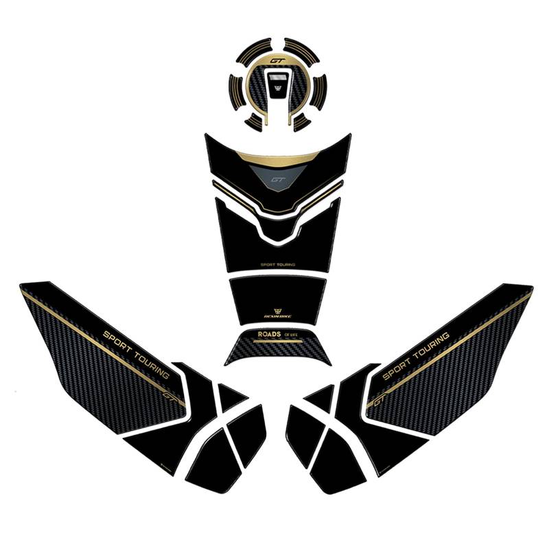 Resin Bike Kit Aufkleber Motorrad Kompatibel Mit Yamaha Tracer 9 GT 2025. Schutz Grip Motorrad Tank-Schutzfolie vor Stößen und Kratzern. Kit Aufklebersatz 3D-Harzklebstoff - Stickers Made in Italy von Resin Bike
