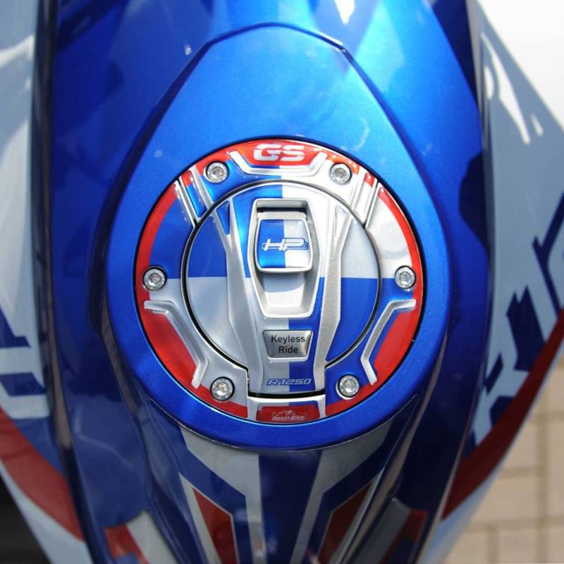 Resin Bike Aufkleber für Motorrad Kompatibel mit BMW R 1250 GS 2019 HP. Tankdeckelschutz vor Stößen und Kratzern. 3D-Harzklebstoff – Stickers - Made in Italy von Resin Bike