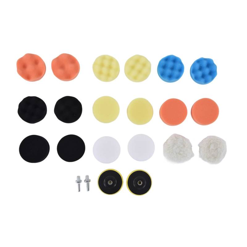 Resefinem 22pcs Buffing Pads ABS Schwamm -Polierkissen -Kit ideal zum Wachsen der Schleifenversiegelung in 3 Zoll Größe von Respicefinem