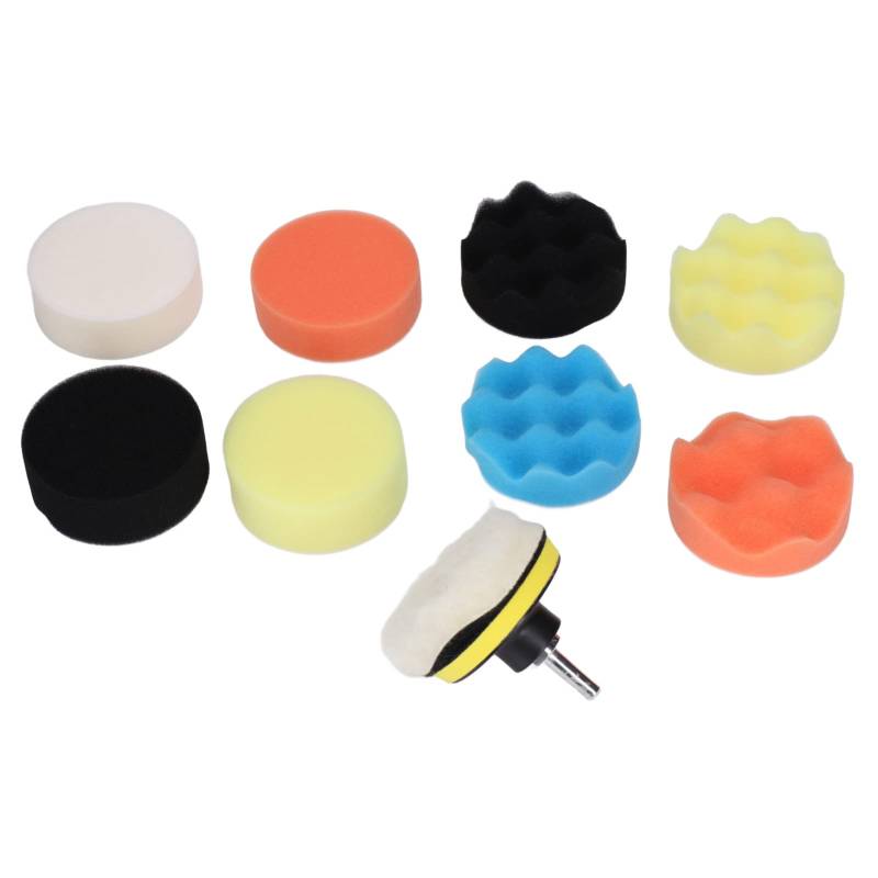 Respicefinem 11Pcs Polishing Pads Kit Car Foam Drill Buffing Pad for Polishing Waxing Sealing Glaze 3in ABS and Sponge Material Suitable for Car Polishing Waxing Sanding Sealing von Respicefinem