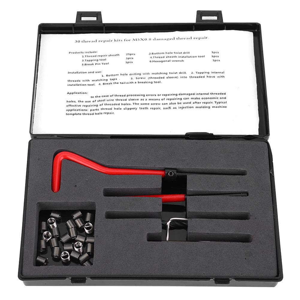 Respicefinem 30Pcs Thread Repair Kit Stainless Steel Twisted Drill Wrench Tap Insertion Tool M5x0.8 for High Voltage Switchgear Microwave Communication Auto Parts Air Separation Respicefinem 30Pcs Thread Repair Kit Stainless Steel Twisted Drill Wrench Tap Insertion Tool M5x0.8 for High Voltage Switchgear Microwave Communication Auto Parts Air Separation von Respicefinem