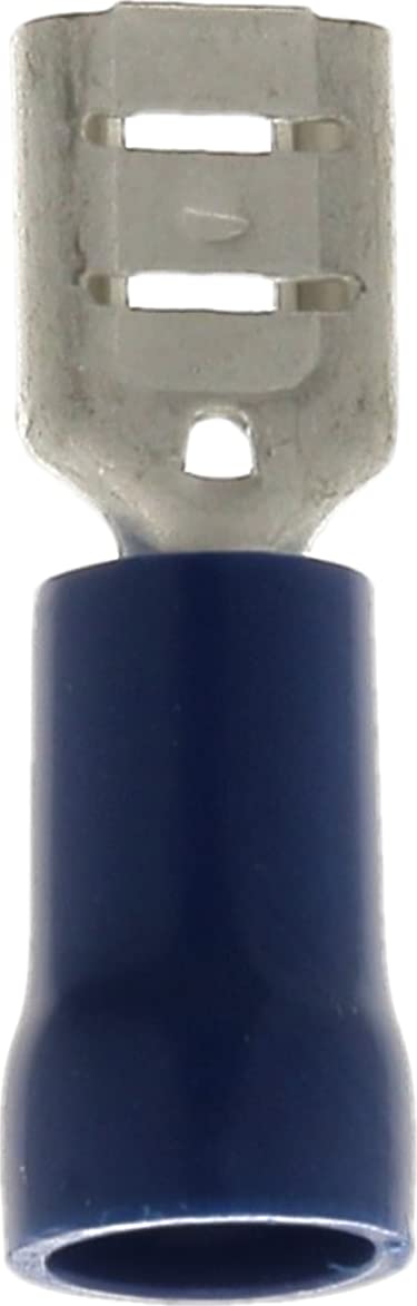 Restagraf Flachkabelschuhe, blau, vorisoliert, weiblich, verstärkt, in Blisterverpackung, 4,8 mm x 0,8 mm, 1 bis 2,5 mm², 8 Stück von Restagraf