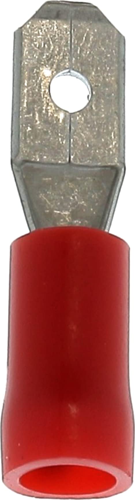 Restagraf Roter Flachstecker, vorisoliert, männlich, verstärkt, in Blisterverpackung, 4,8 mm x 0,8 mm, 0,3 bis 1,5 mm², 5 Stück von Restagraf