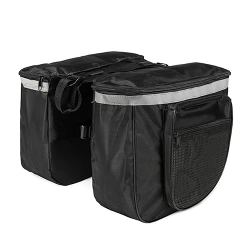 Retoo Fahrradtasche Gepäcktaschen für Fahrrad Doppeltasche Gepäckträgertasche mit Griff 28L Tasche für Gepäckträger Rennrad Hinterradtasche Packtasche Rücksitz-Kofferraumtasche Schwarz von Retoo