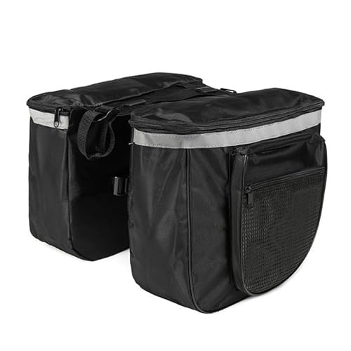 Retoo Fahrradtasche Gepäcktaschen für Fahrrad Doppeltasche Gepäckträgertasche mit Griff 28L Tasche für Gepäckträger Rennrad Hinterradtasche Packtasche Rücksitz-Kofferraumtasche Schwarz von Retoo