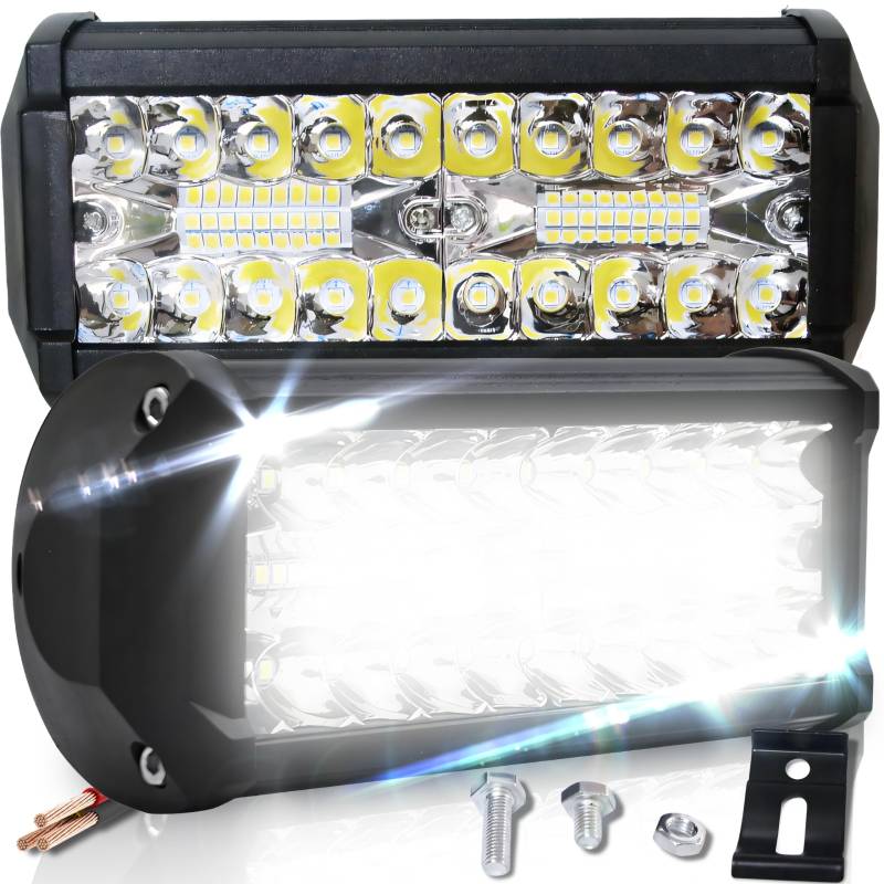 Retoo Arbeitsscheinwerfer LED 120W 40 LED Offroad Zusatzscheinwerfer 12V 24V, 8000 Lumen, Rückfahrscheinwerfer für Trecker Bagger SUV, UTV, ATV Nahfeldausleuchtung, Arbeitslicht weiße von Retoo