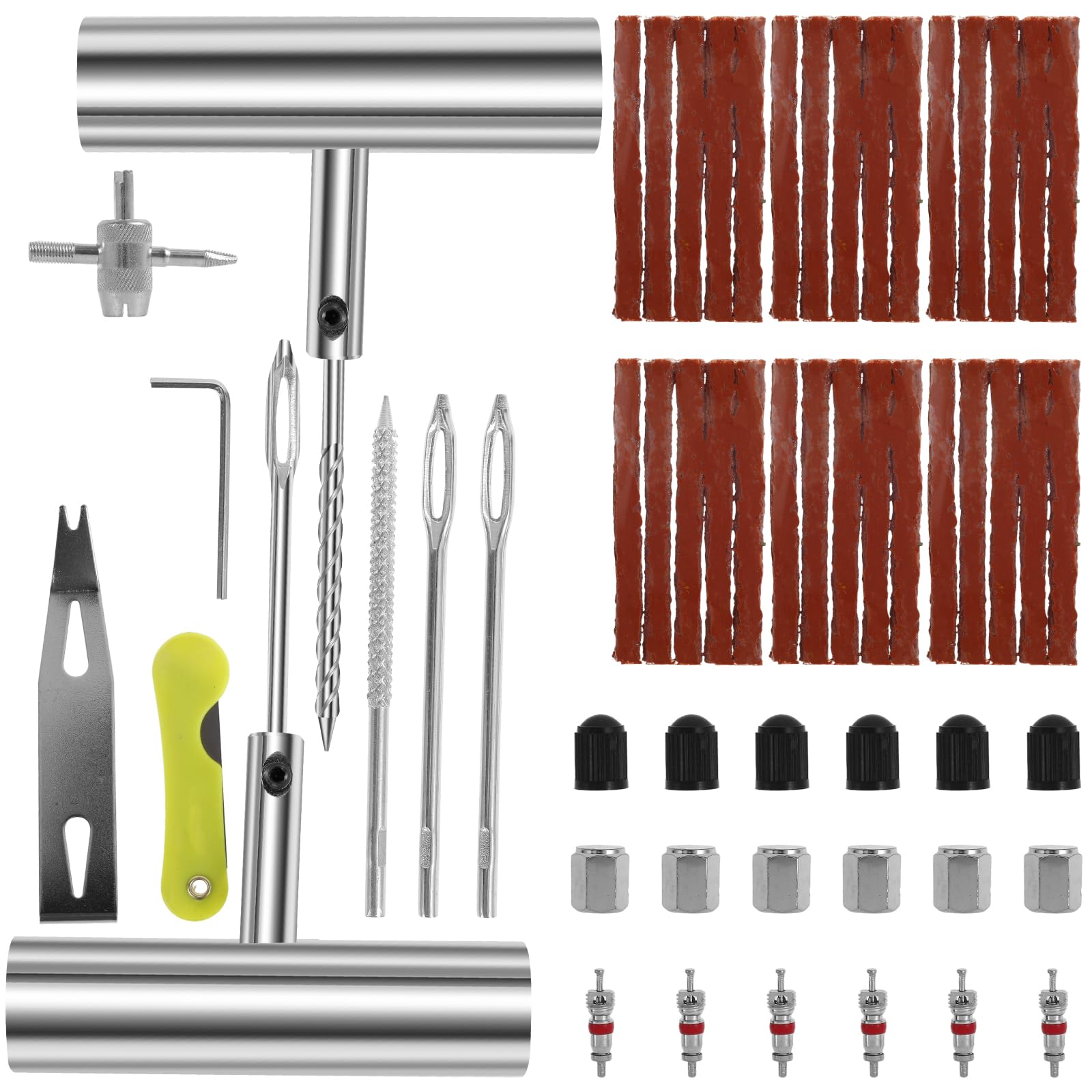 58 Stcs Reifenreparatur -Kit Metall Reifenreparaturset Auto Tire Stecker Kit Multifunktionales Universal Car Patch Tool für Motorrad -Traktor -LKW ATV 58 Stcs Reifenreparatur -Kit Metall Reifenreparaturset Auto Tire Stecker Kit Multifunktionales Universal Car Patch Tool für Motorrad -Traktor -LKW ATV von Retrok