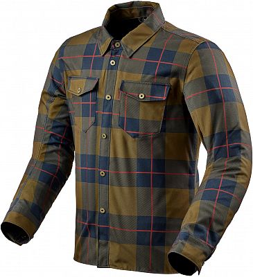 Revit Bison 2 H2O, Hemd/Textiljacke wasserdicht - Braun/Blau/Rot - L von Revit