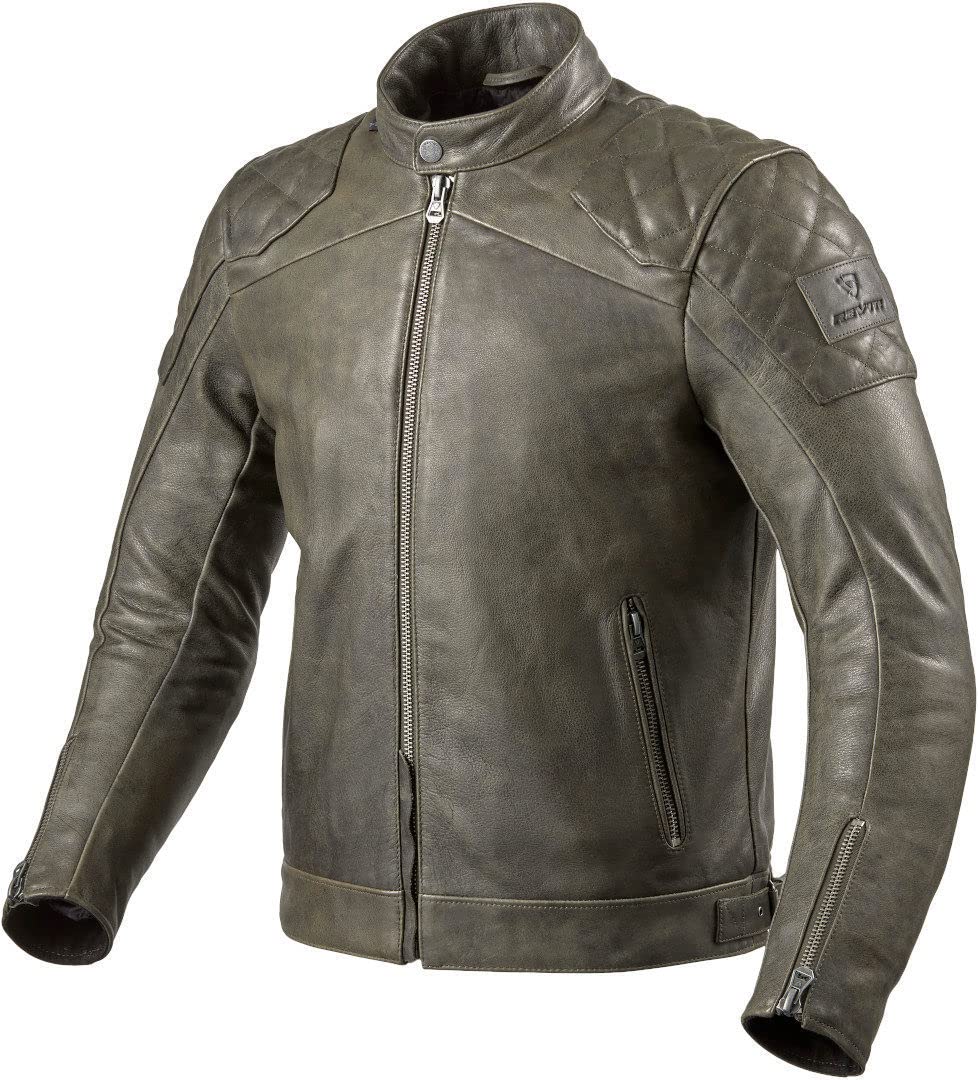 Revit Cordite Motorrad Lederjacke (Olive,52) von Revit