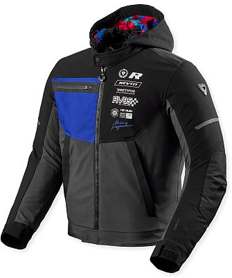Revit Haste H2O, Textiljacke wasserdicht - Schwarz/Dunkelgrau/Blau - XXL von Revit