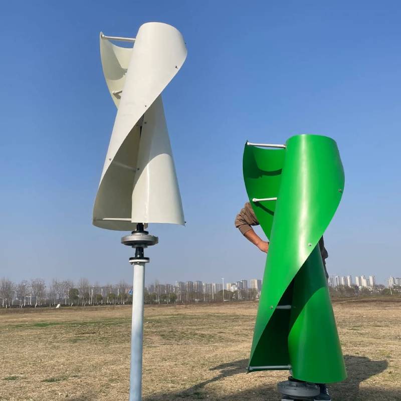 2000W Windkraftanlage Vertikal VAWT 24V 48V 96V 220V Windturbine Heimgebrauch Windrad Stromerzeuger 2 Klinge Windräder Generator (96V Grün) von Rewindagic
