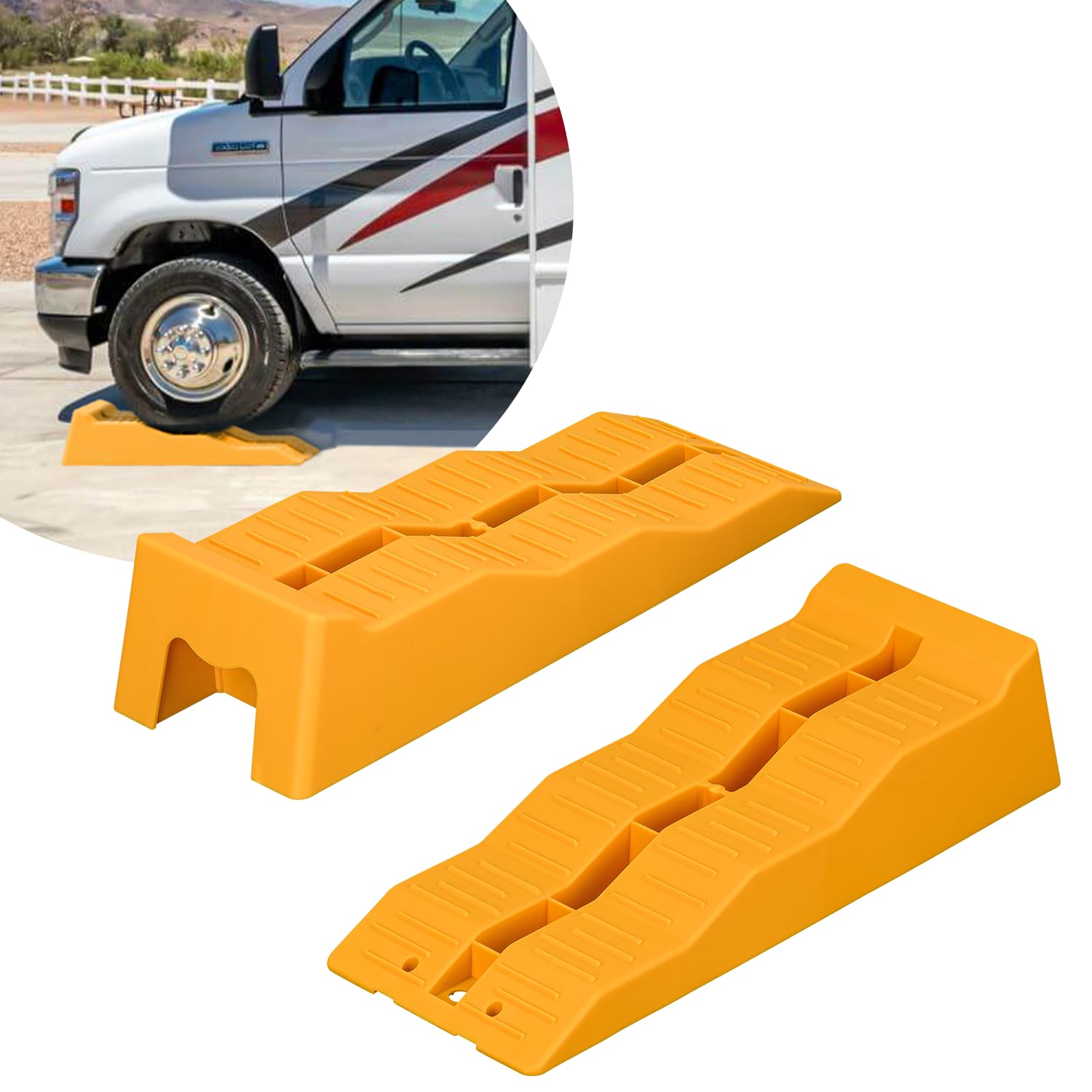 Auffahrkeile 2er Set Rampen Stufenkeile Ausgleichskeile für Wohnwagen Wohnmobil Caravan Anhänger XL 57x20cm bis 5000 kg gelb Keile für jeden Untergrund Auffahrkeile 2er Set Rampen Stufenkeile Ausgleichskeile für Wohnwagen Wohnmobil Caravan Anhänger XL 57x20cm bis 5000 kg gelb Keile für jeden Untergrund von RheinParts