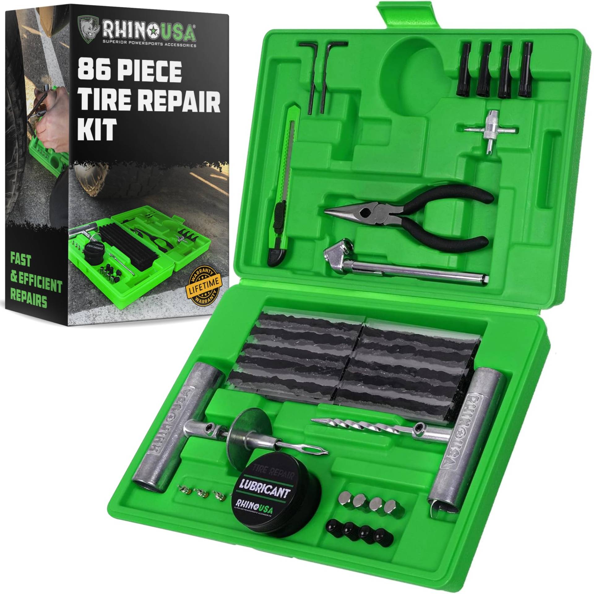 Rhino USA Reifenreparaturset – Reifen Reparaturset Repariert Ganz Einfach Durchstiche und Platte Reifen - Robustes Autoreifen Reparaturset auch für Andere Fahrzeuge und Anhänger Rhino USA Reifenreparaturset – Reifen Reparaturset Repariert Ganz Einfach Durchstiche und Platte Reifen - Robustes Autoreifen Reparaturset auch für Andere Fahrzeuge und Anhänger von Rhino USA