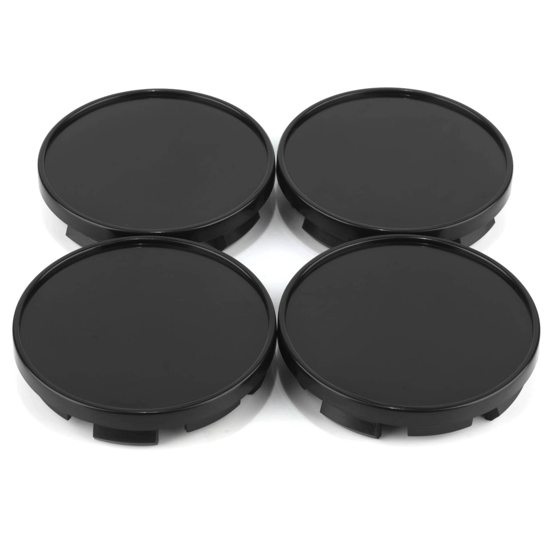 RhinoTuning 4 Stück Radnabenkappen für Nabendeckel OD 64,5 mm ID 58 mm, Schwarz Radnabenabdeckung Geeignet für 1LB74TRMA 1LB74DX8AB 1LB74TRMAA BR3Z-1130-B, 1999 Tercel 2005-2014 Mustang Felgendeckel von Rhinotuning