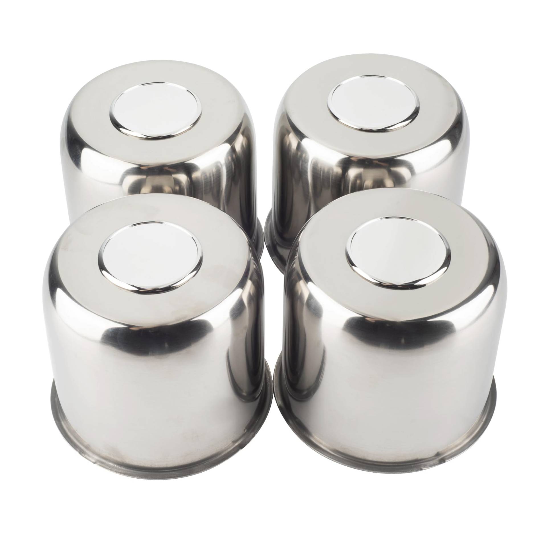 RhinoTuning 4 Stück Radnabenkappen 4,88" Nabendeckel OD 124mm H 113,5mm, Abnehmbare Abdeckung Oben Edelstahl Radnabenabdeckung Geeignet für Tourenwagen Geländewagen Anhänger LKM Rad, Chrom von Rhinotuning