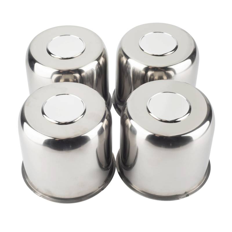RhinoTuning 4 Stück Radnabenkappen 4,88" Nabendeckel OD 124mm H 113,5mm, Abnehmbare Abdeckung Oben Edelstahl Radnabenabdeckung Geeignet für Tourenwagen Geländewagen Anhänger LKM Rad, Chrom von Rhinotuning