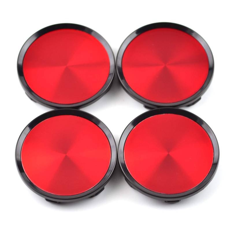 Rhinotuning 4 x 64 mm ABS-Material Schwarze Basis Blaugrünes rotes Etikett Rad Nabenkappen Nabendeckel für #93358015#13214658#13204650 von Rhinotuning