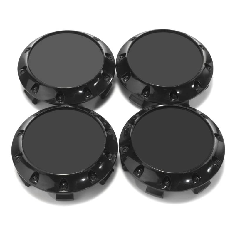 RhinoTuning 4 Stück Radnabenkappen für Nabendeckel OD 75mm ID 68 mm, Schwarz Trump Radnabenabdeckung Geeignet für 610C 6010K74 2204000125 M608 M242 81310409 Rad, C B S A E GLK SLK R GLC Felgendeckel von Rhinotuning