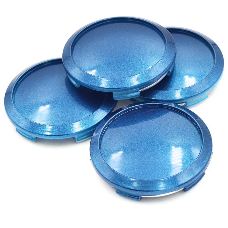 RhinoTuning 4 Stück Radnabenkappen für Volvo Nabendeckel OD 64 mm ID 60 mm, Blau Radnabenabdeckung Geeignet für Mustang Rad, BR3Z-1130-B 1LB74TRMAB C-053 Felgendeckel von Rhinotuning