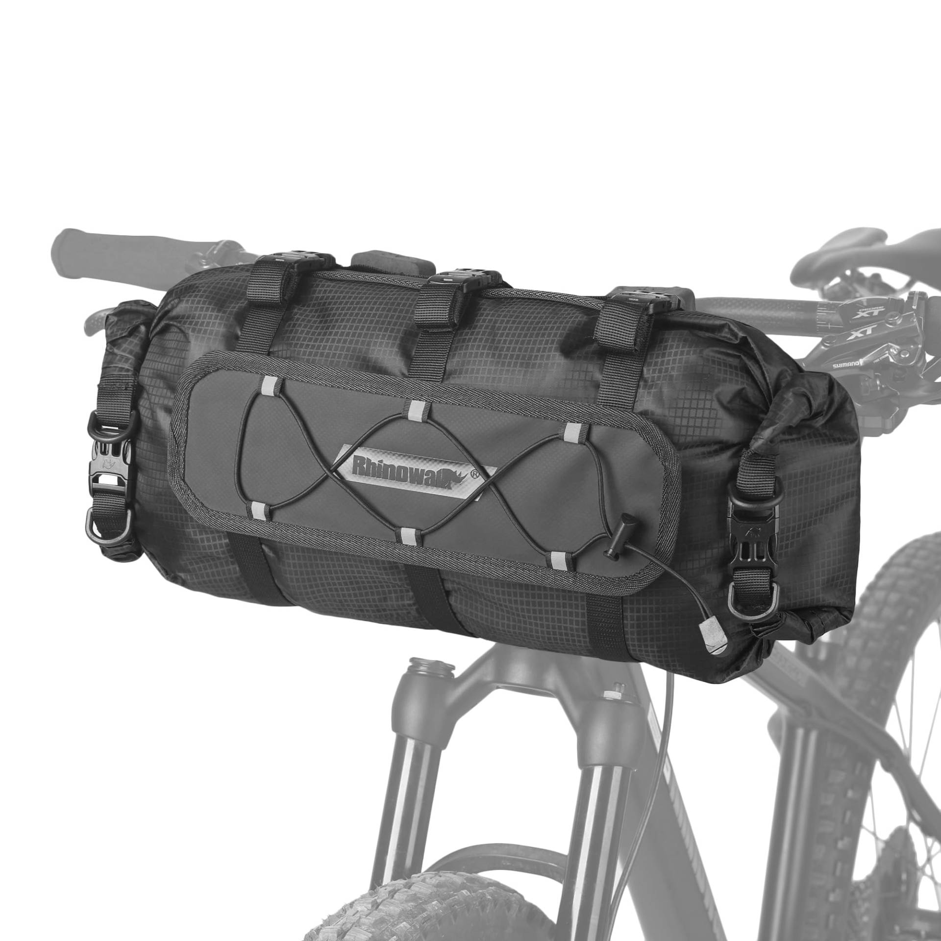 Rhinowalk Fahrrad Lenkertasche Wasserdicht 12L Fronttasche Lenkerrolle Fahrradtasche für Lenker Bikepacking Roll Bag Schultertasche Aufbewahrungstasche von Rhinowalk