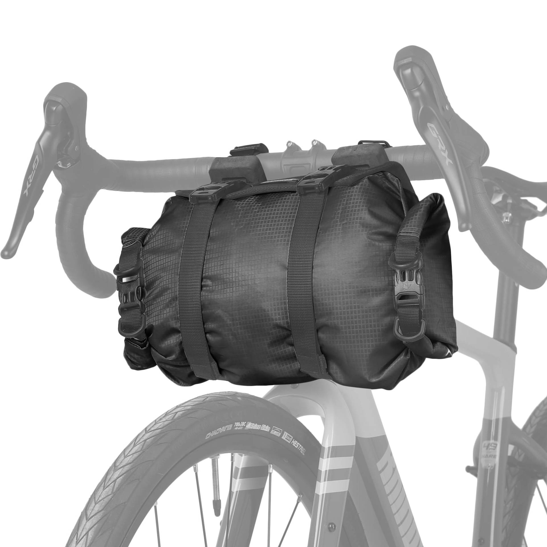 Rhinowalk Fahrrad Lenkertasche Wasserdicht 12L Fronttasche Lenkerrolle Fahrradtasche für Lenker Bikepacking Roll Bag Schultertasche Aufbewahrungstasche von Rhinowalk