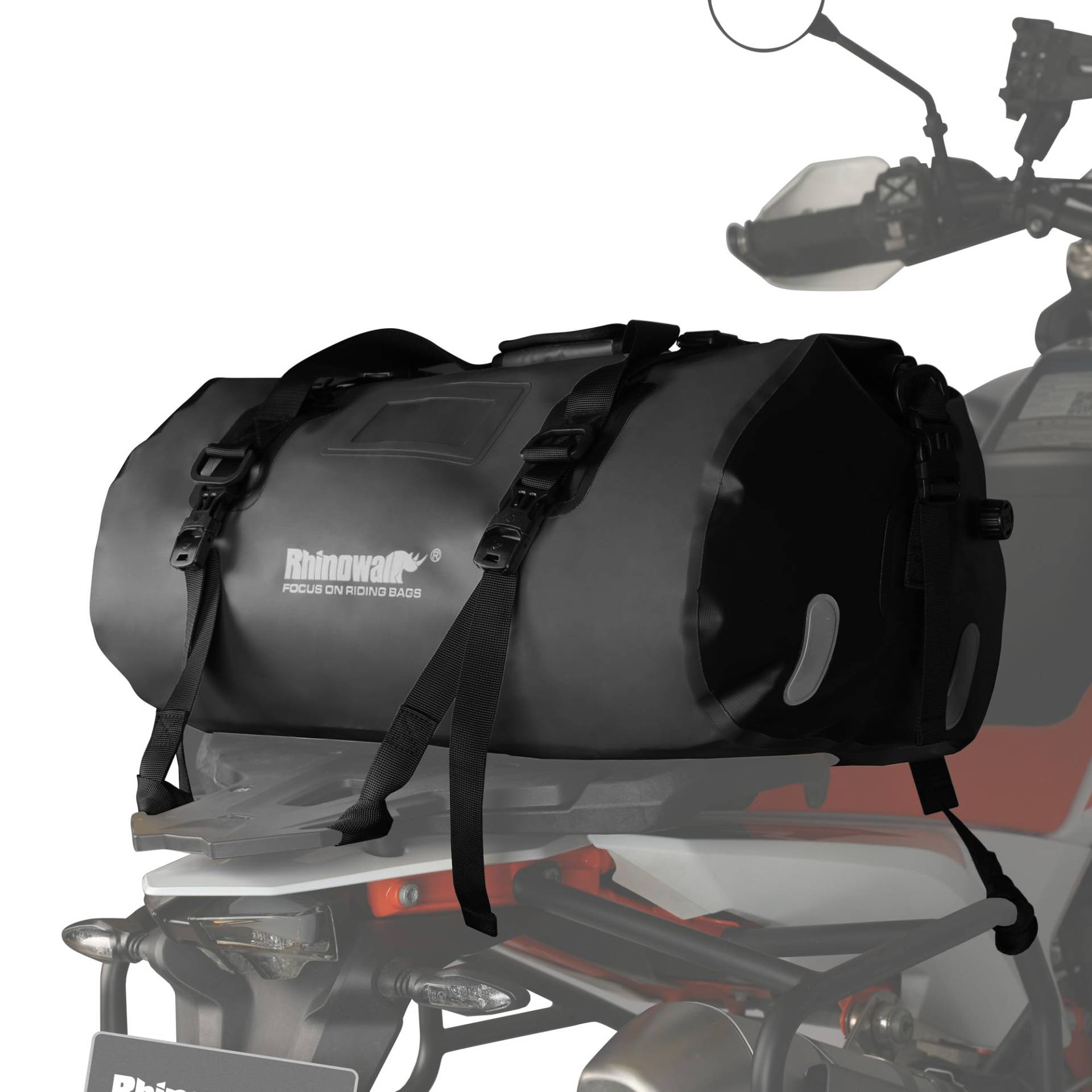 Rhinowalk Motorrad-Hecktasche, wasserdichte Reisetasche, Motor-Reisegepäck, Motorrad-Sitztasche, Heckgepäckträger-Kofferraumtasche für Camping, Bootfahren, Fahrrad,45L Schwarz Rhinowalk Motorrad-Hecktasche, wasserdichte Reisetasche, Motor-Reisegepäck, Motorrad-Sitztasche, Heckgepäckträger-Kofferraumtasche für Camping, Bootfahren, Fahrrad,45L Schwarz von Rhinowalk