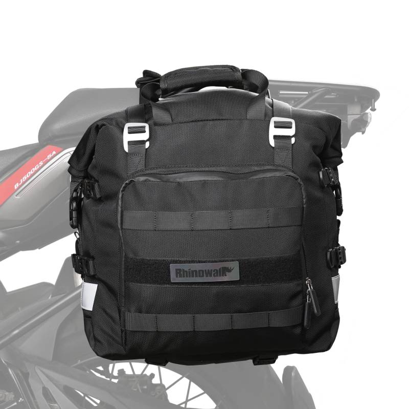 Rhinowalk Motorrad Satteltasche 20L Wasserdicht Motor Seitentasche Gepäcktasche Hecktasche Hinterradtasche von Rhinowalk