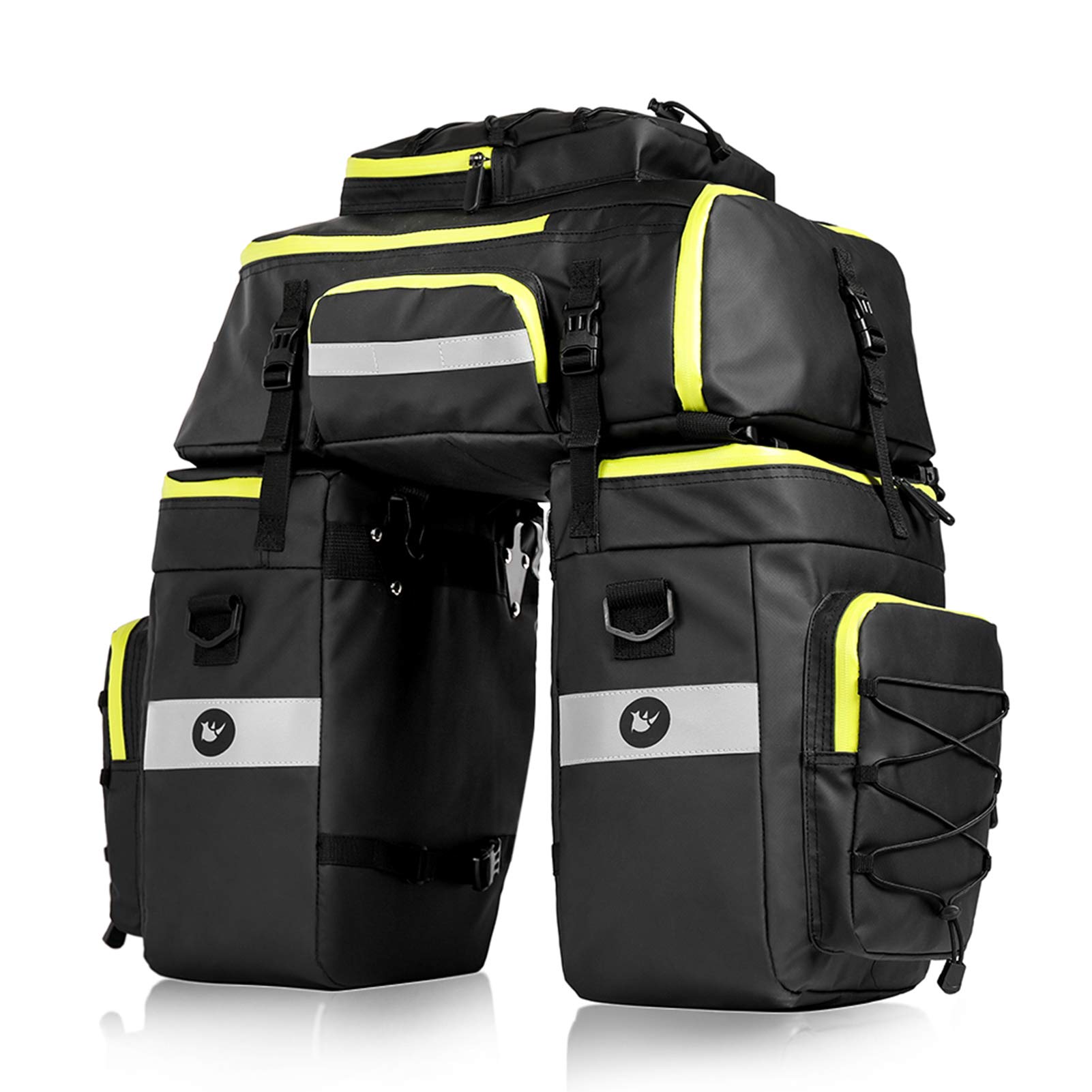 Selighting Fahrrad Gepäckträgertasche 3 in 1 Multifunktion wasserdichte Fahrradtasche 75L Hinterradtasche mit Regenschutz (Grün) von BAIGIO