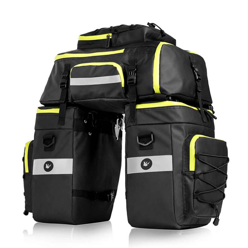 Selighting Fahrrad Gepäckträgertasche 3 in 1 Multifunktion wasserdichte Fahrradtasche 75L Hinterradtasche mit Regenschutz (Grün) von BAIGIO