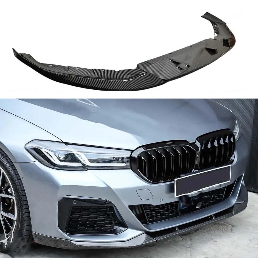 Auto -Frontspoiler, kompatibel mit BMW 5 Series G30 G31 Lci Sedan/Touring M Sport 2021 2022 2023, vordere Stoßfängerlippe,A-Carbon Fiber Look Auto -Frontspoiler, kompatibel mit BMW 5 Series G30 G31 Lci Sedan/Touring M Sport 2021 2022 2023, vordere Stoßfängerlippe,A-Carbon Fiber Look von RiJpex