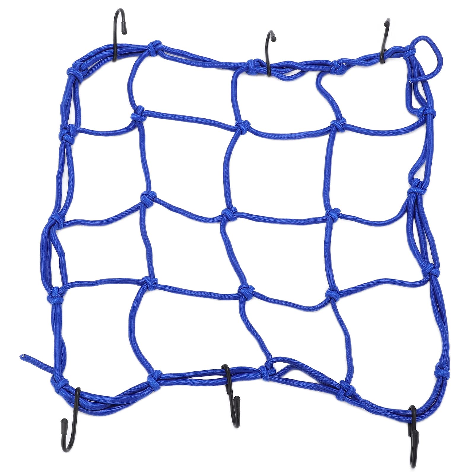 Gepäcknetz Bungee, Elastisches Gepäcknetz Gepäcknetz Nylon mit Haken 30 X 30 cm / 11,8 X 11,8 Zoll für Straßen-Mountainbikes Motorräder Elektrofahrzeuge(Blau) von RiToEasysports