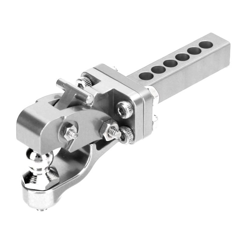 Raffinierter RC -LKW -Anhänger Haken Aluminiumlegierungsnotfall Resistant für 1/10 RC, Stabile Leistung für SCX10 90046 90047 (Silver) von RiToEasysports