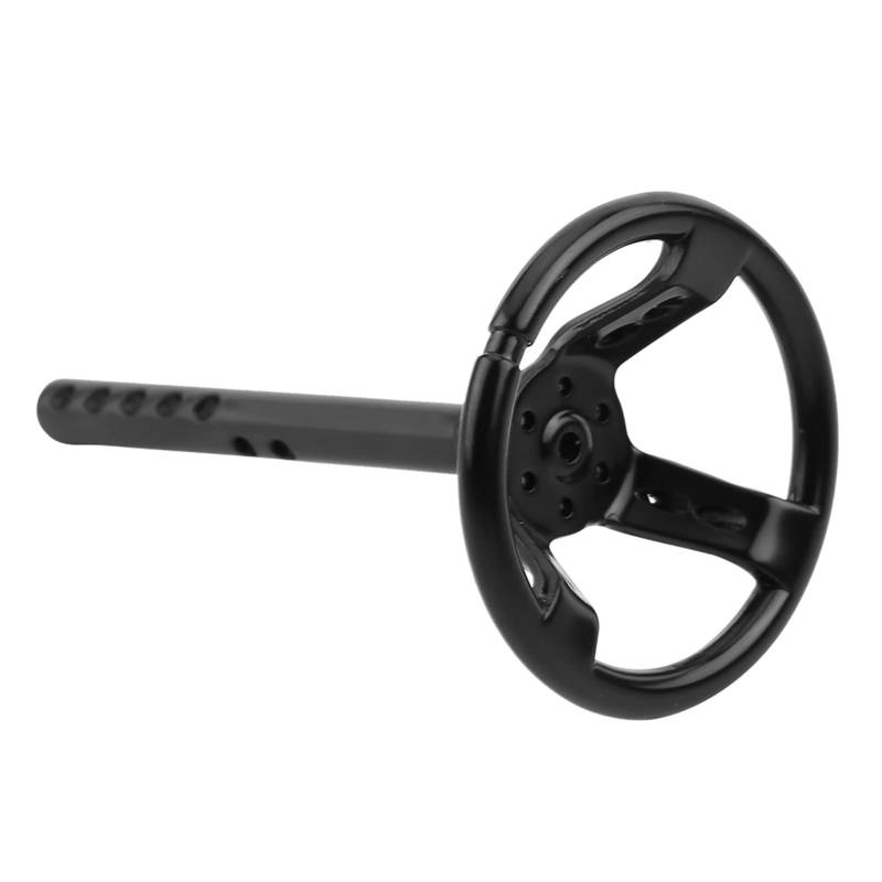 Schwarzes Plastiklenkrad für RC Crawler Car - Hochwertiges Ersatzzubehör für 1/10 Skala RC - Einfach zu Installierter, Realistischer Simulationslook von RiToEasysports