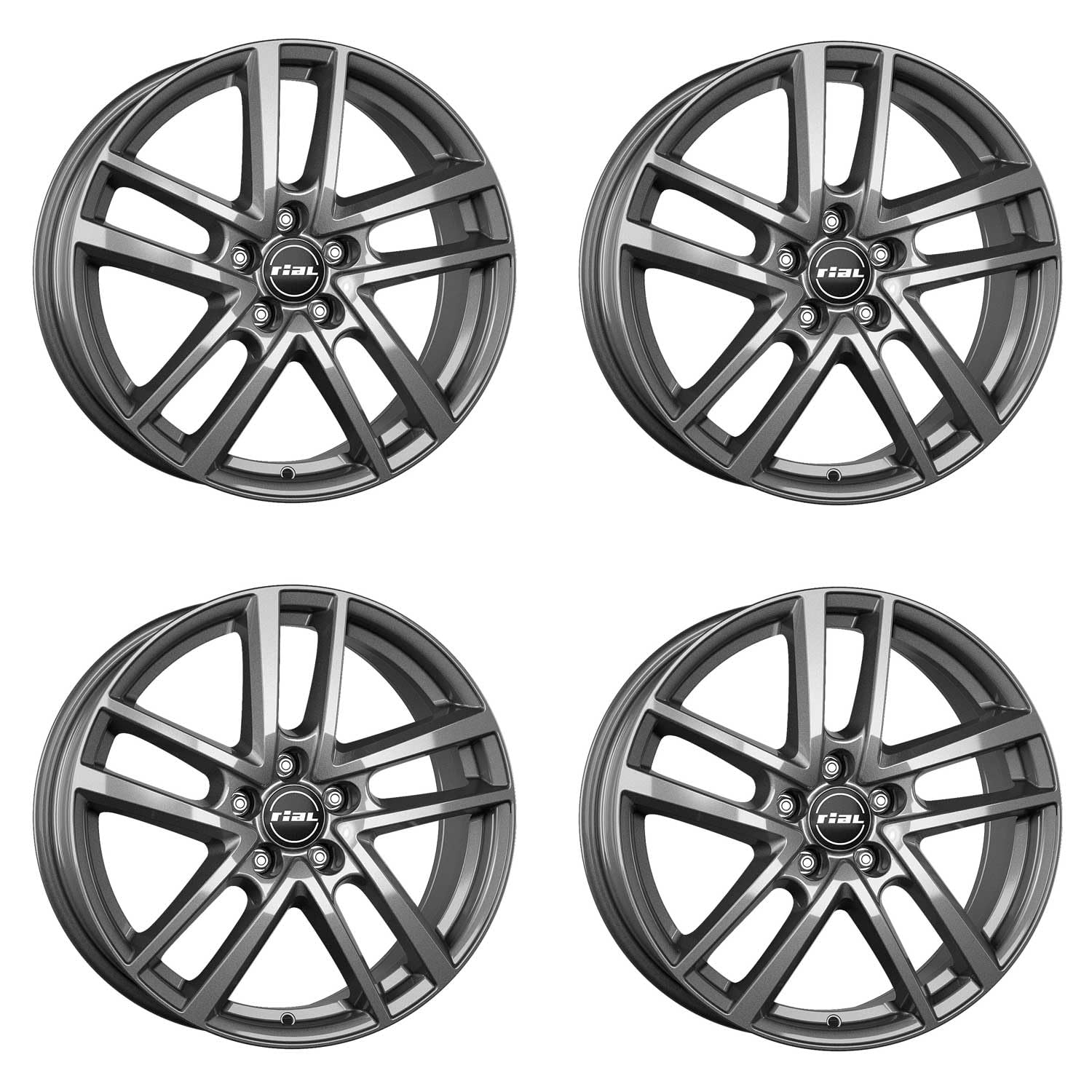 4x Rial Felgen Alufelgen Astorga 6.5Jx16 ET41 5x112 graphit kompatibel mit MG (SAIC) ZS EV von Rial