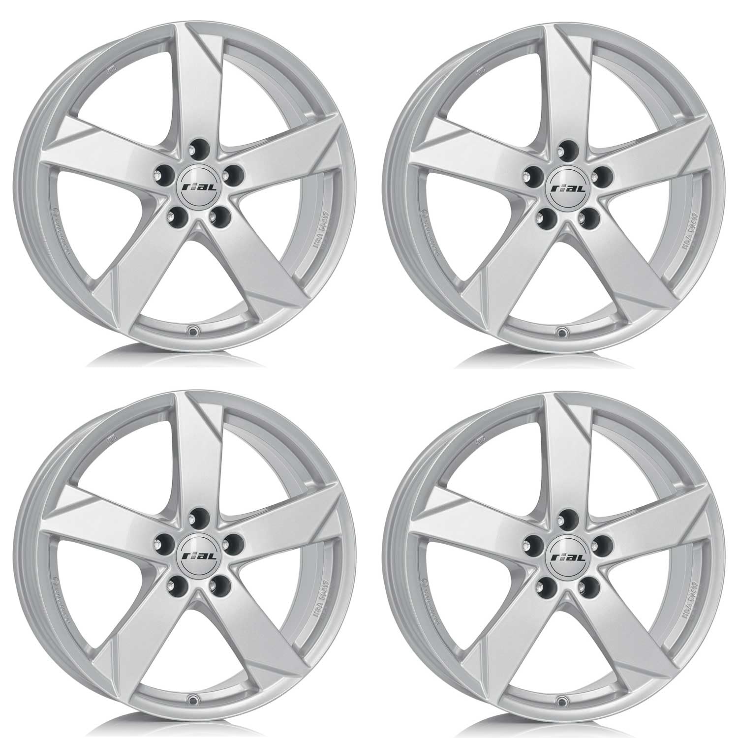 4x Rial Felgen Alufelgen Kodiak 6.0Jx16 ET43 5x112 polar-silber kompatibel mit VOLKSWAGEN Caddy Cross Touran E-Golf Golf Jetta Passat T-ROC T-Ro 4x Rial Felgen Alufelgen Kodiak 6.0Jx16 ET43 5x112 polar-silber kompatibel mit VOLKSWAGEN Caddy Cross Touran E-Golf Golf Jetta Passat T-ROC T-Ro von Rial