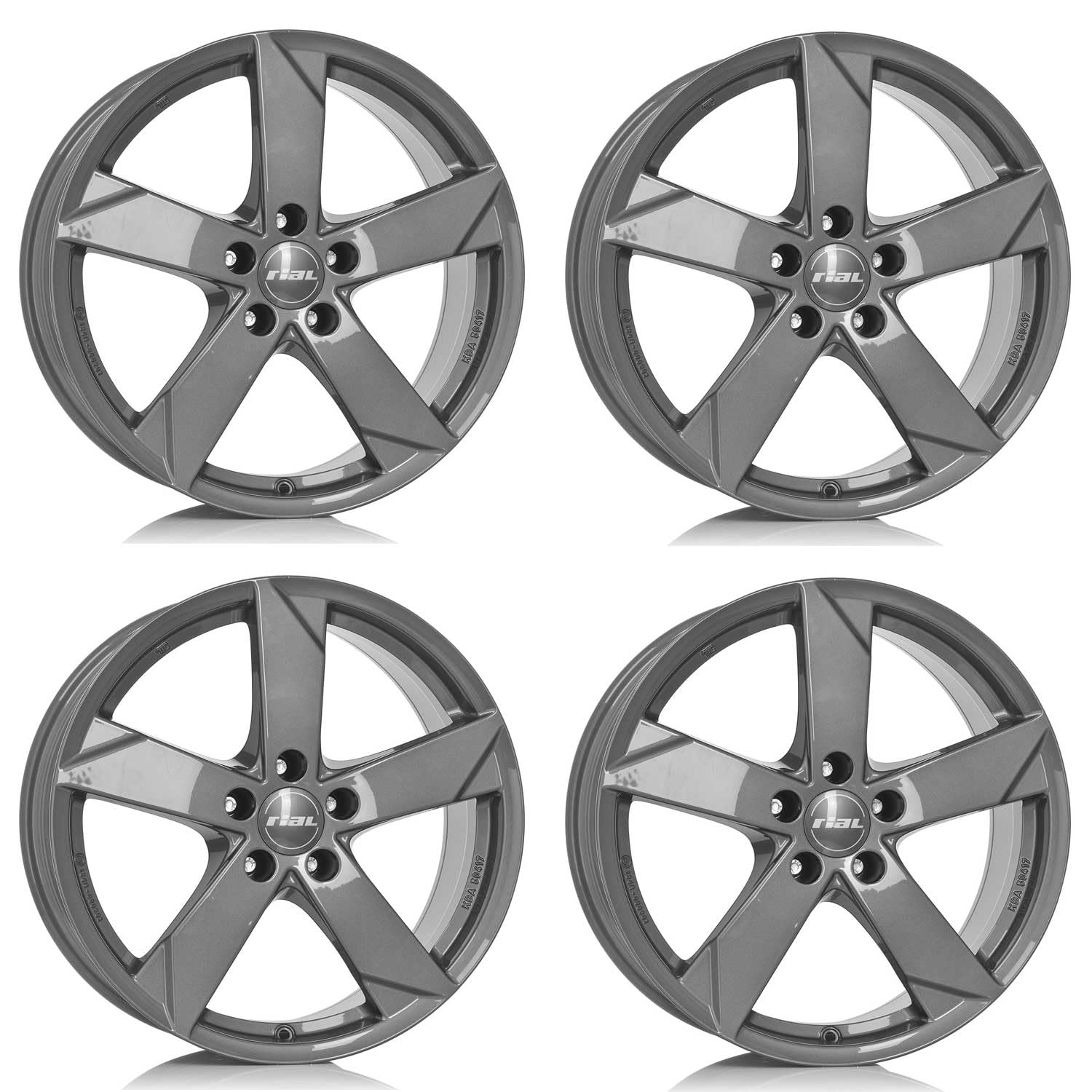 4x Rial Felgen Alufelgen Kodiak 6.0Jx16 ET45 5x100 graphit kompatibel mit SEAT Arona Ibiza Toledo 4x Rial Felgen Alufelgen Kodiak 6.0Jx16 ET45 5x100 graphit kompatibel mit SEAT Arona Ibiza Toledo von Rial