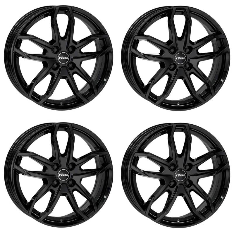 4x Rial Felgen Alufelgen Lucca 6.5Jx16 ET45 4x100 diamant-schwarz kompatibel mit RENAULT Clio Megane Modus Scenic Twingo Wind ZOE von Rial