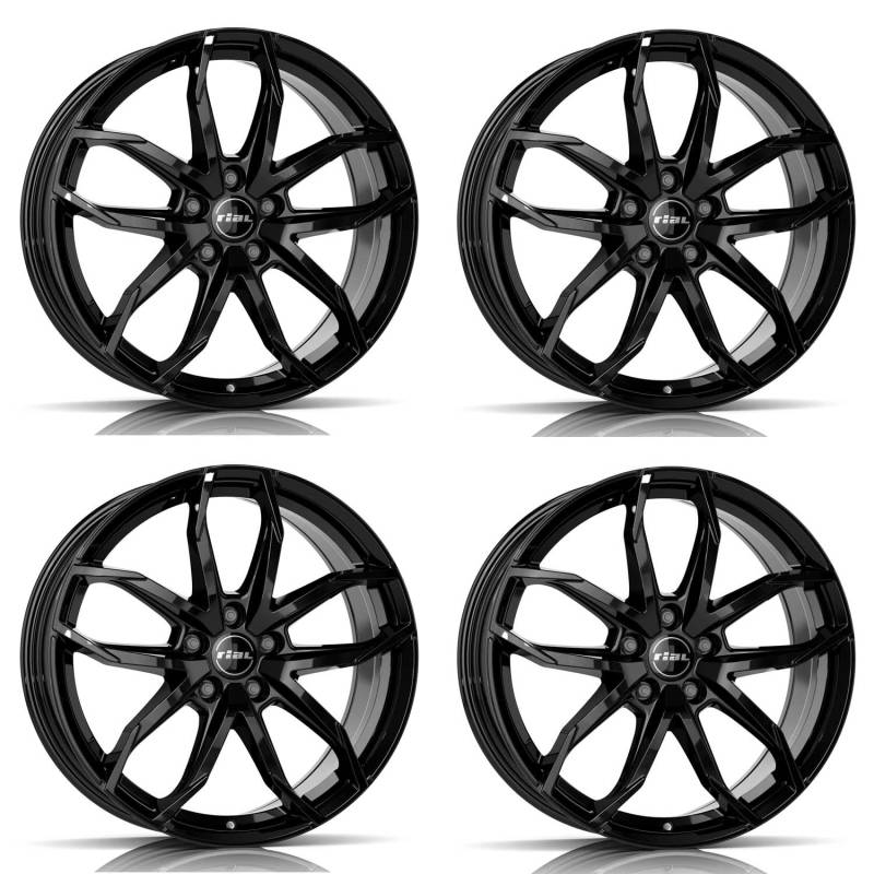 4x Rial Felgen Alufelgen Lucca 7.5Jx17 ET45 5x108 diamant-schwarz kompatibel mit CITROEN Berlingo C4 C5 Jumpy von Rial