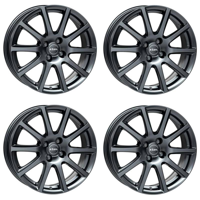 4x Rial Felgen Alufelgen Milano 6.5Jx16 ET40 4x100 titanium kompatibel mit DACIA Dokker Lodgy Logan Logan Pick Up Sandero von Rial