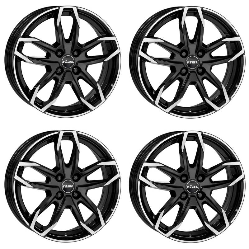 4x Rial Felgen Lucca 6.5Jx16 ET20 4x108 diamant-schwarz frontpoliert kompatibel mit CITROEN Berlingo C2 C3 C4 DS3 e-C4 von Rial