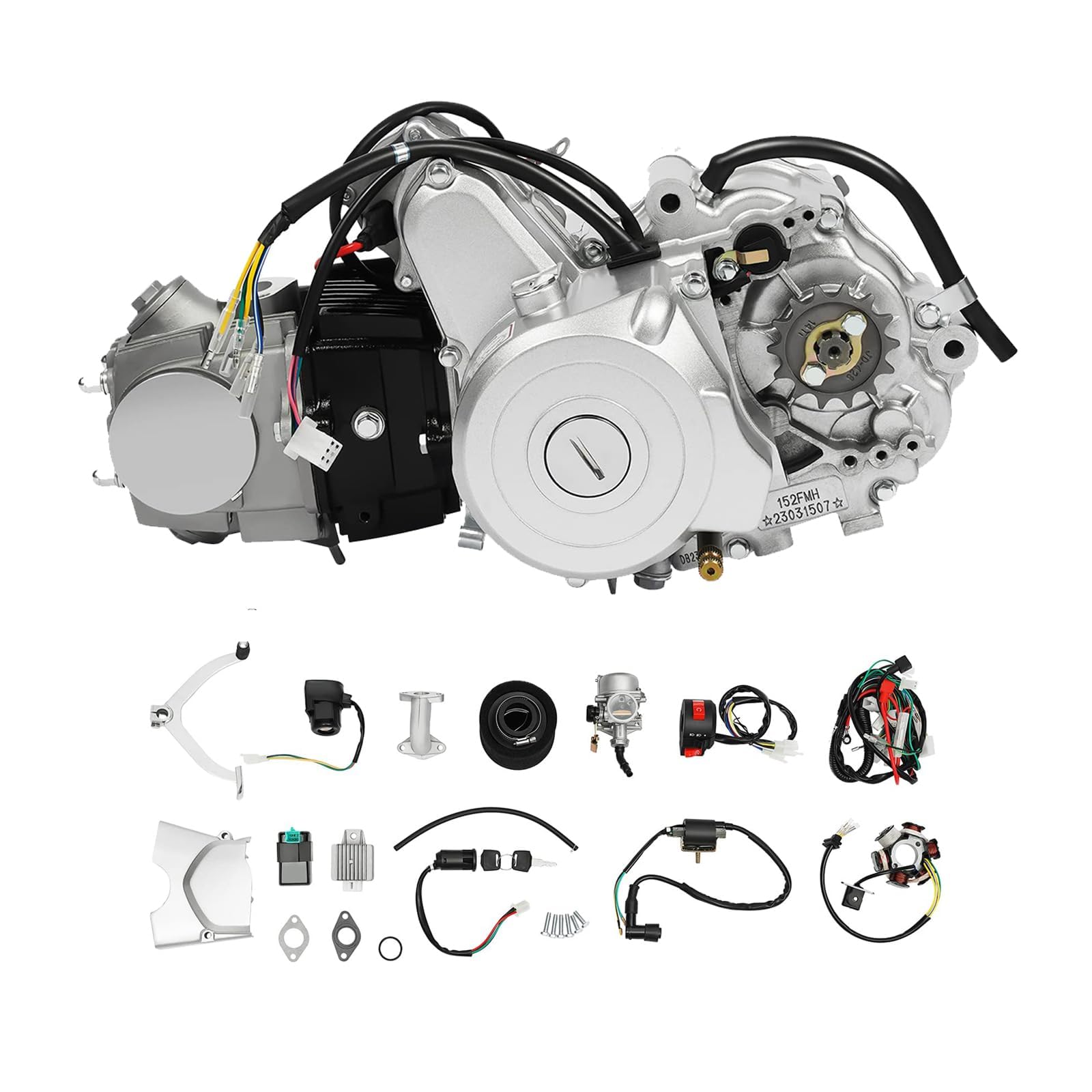 4-Takt Engine Motor, 125cc 4 Takt Elektrischer Start 3+1 Rückwärts, Halbautomatischer, Einzylinder-Viertaktmotor mit Luftfilter für ATV Go-Kart Dirt Bike 4-Takt Engine Motor, 125cc 4 Takt Elektrischer Start 3+1 Rückwärts, Halbautomatischer, Einzylinder-Viertaktmotor mit Luftfilter für ATV Go-Kart Dirt Bike von RibasuBB