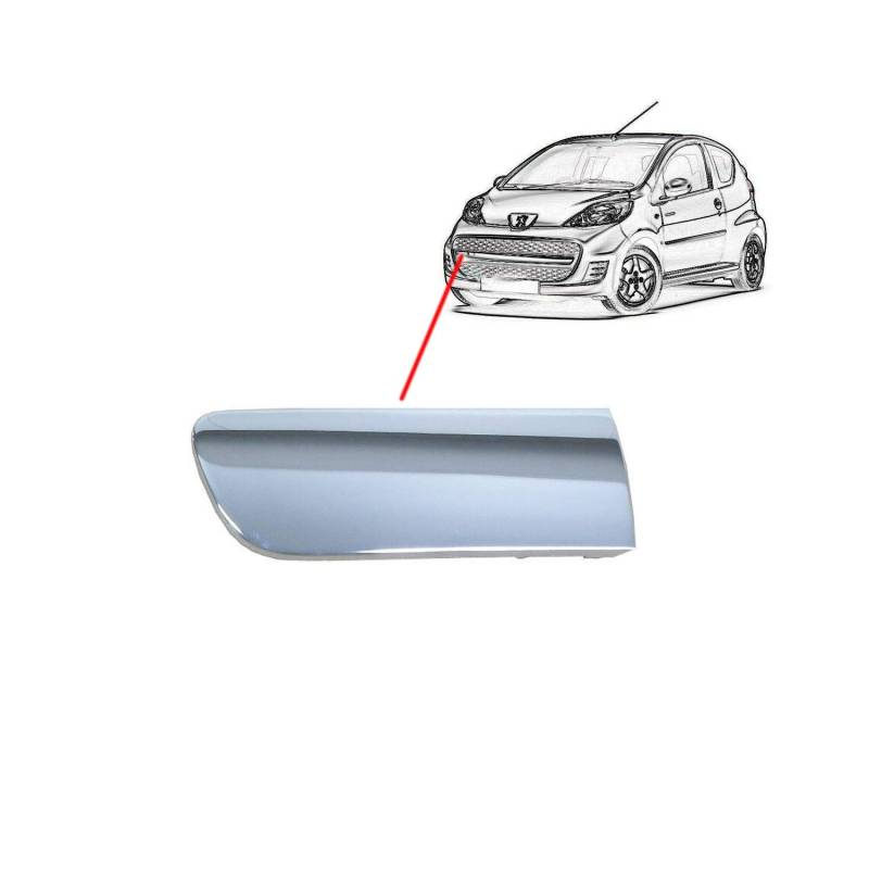 Kühlergrill vorne Chrom kurz passend für Peugeot 107 von 04/2009 bis 01/2012 von RAS RICAMBI AUTO STORE