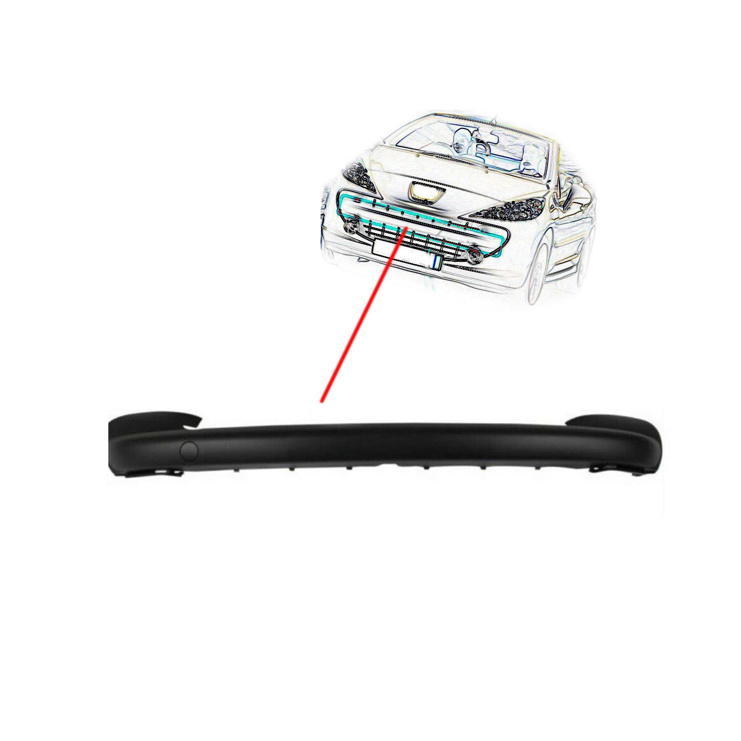 Schwarze Zierleiste Stoßstange vorne passend für PEUGEOT 207 SPORT ab 04/2006 Schwarze Zierleiste Stoßstange vorne passend für PEUGEOT 207 SPORT ab 04/2006 von Ricambi Auto Store