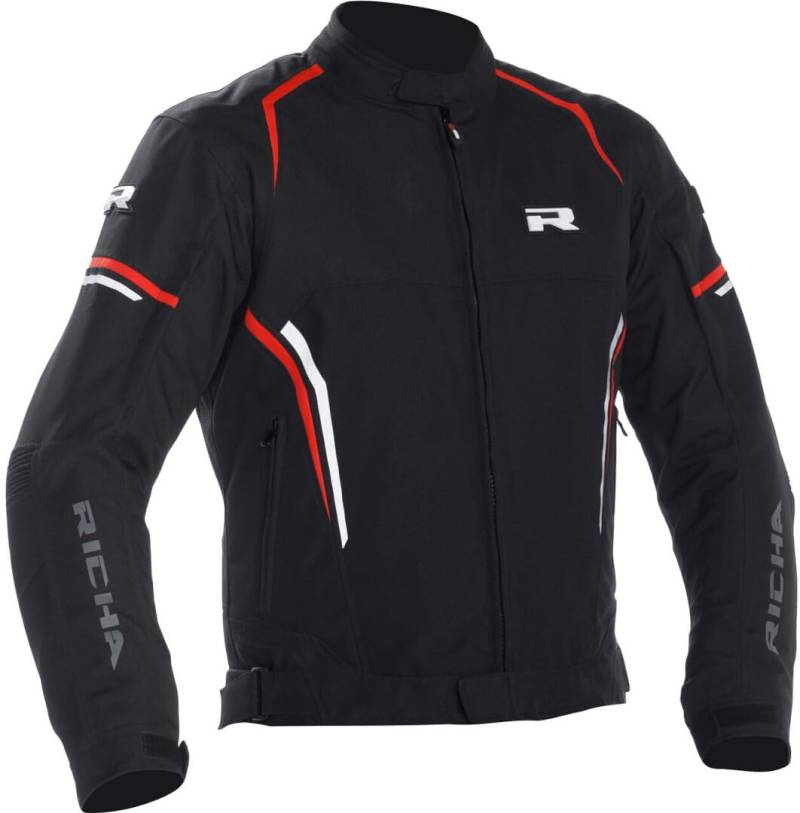Richa Gotham 2 wasserdichte Motorrad Textiljacke, schwarz/rot/weiß, 6XL von Richa