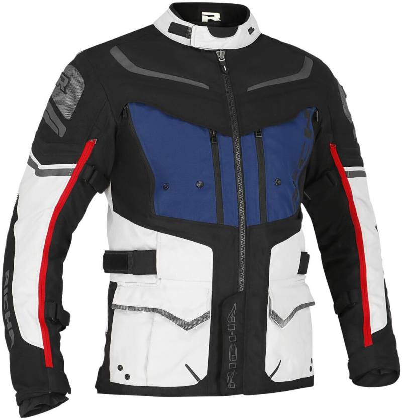 Richa Infinity 2 Adventure wasserdichte Motorrad Textiljacke, schwarz/blau/rot, XL von Richa